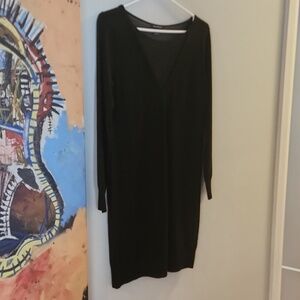 Club Monaco Sweater Dress with sheer v-neck